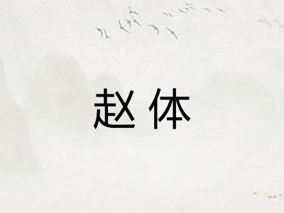 赵体 赵体