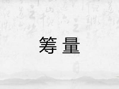 筹量 筹量