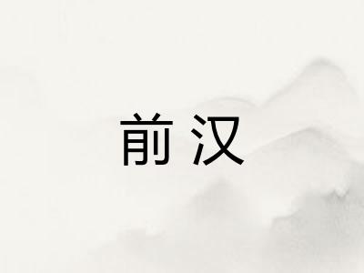 前汉 前汉
