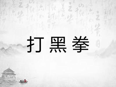 打黑拳 打黑拳