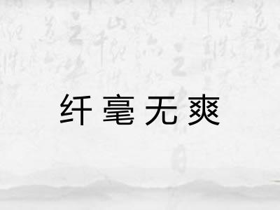 纤毫无爽