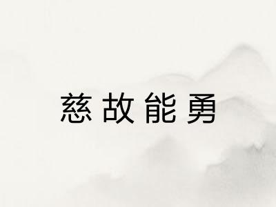 慈故能勇