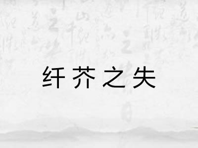 纤芥之失 纤芥之失