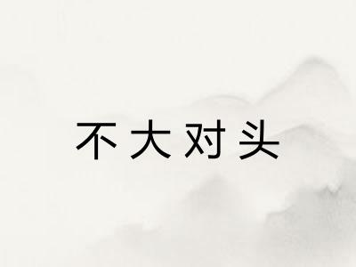不大对头 不大对头