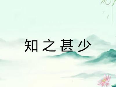 知之甚少 知之甚少