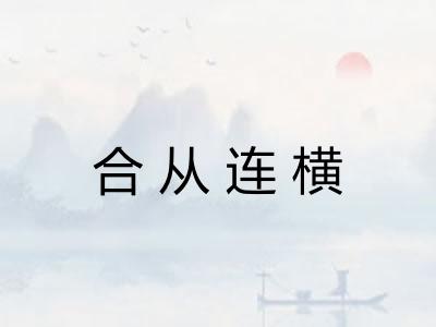 合从连横 合从连横