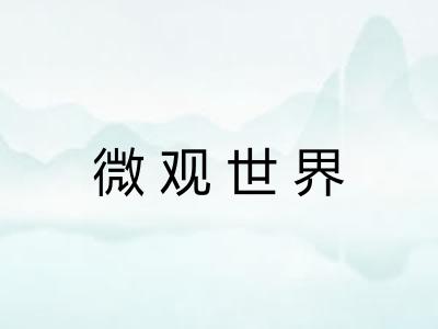 微观世界 微观世界