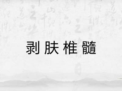 剥肤椎髓 剥肤椎髓
