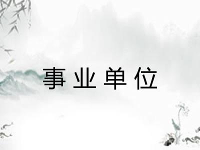 事业单位 事业单位