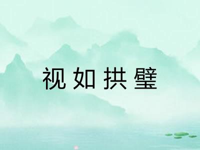 视如拱璧 视如拱璧