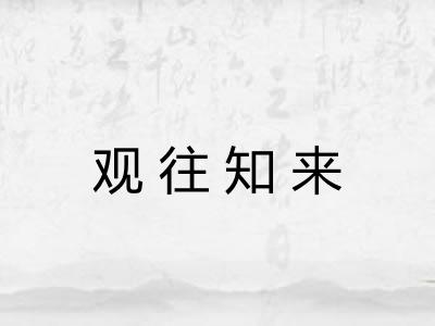 观往知来 观往知来