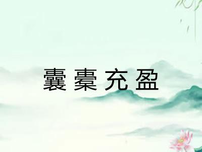 囊橐充盈 囊橐充盈