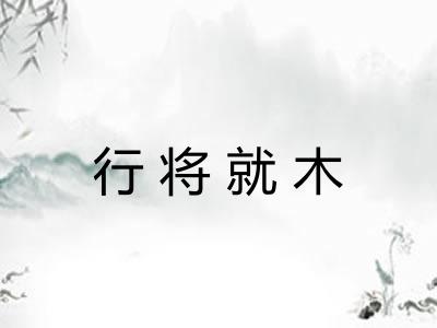 行将就木 行将就木