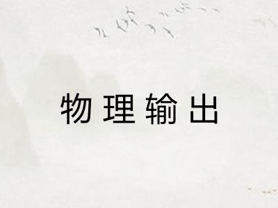 物理输出 物理输出