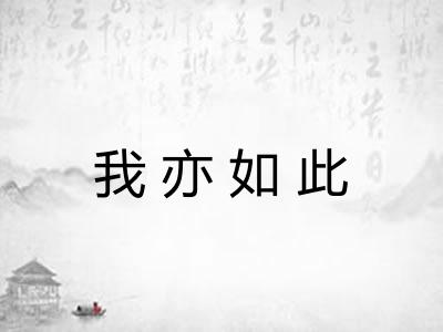 我亦如此