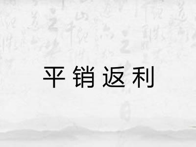 平销返利 平销返利