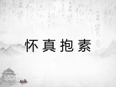怀真抱素 怀真抱素