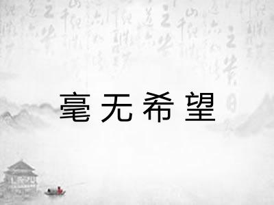 毫无希望 毫无希望