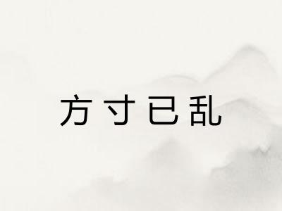 方寸已乱 方寸已乱