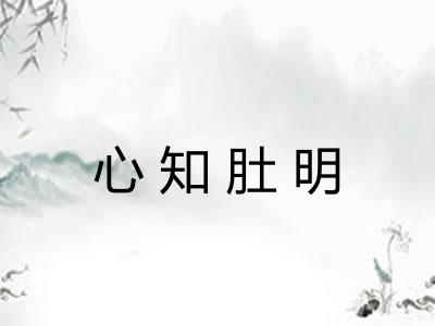 心知肚明