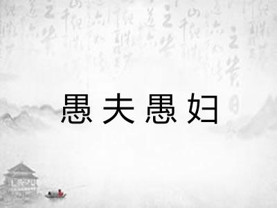 愚夫愚妇 愚夫愚妇