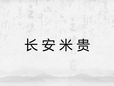 长安米贵