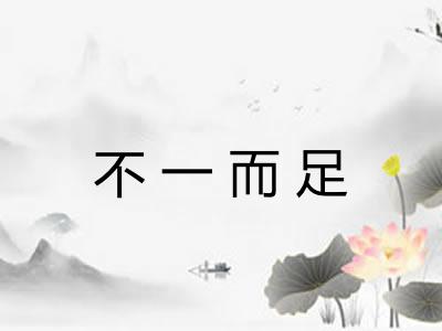 不一而足