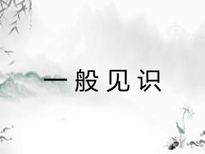 一般见识