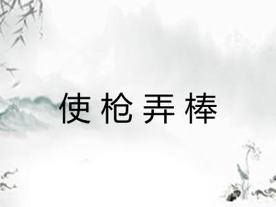 使枪弄棒 使枪弄棒