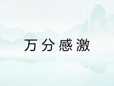 万分感激 万分感激