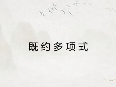 既约多项式 既约多项式