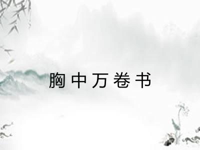 胸中万卷书 胸中万卷书